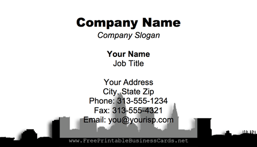 Cleveland Skyline business card