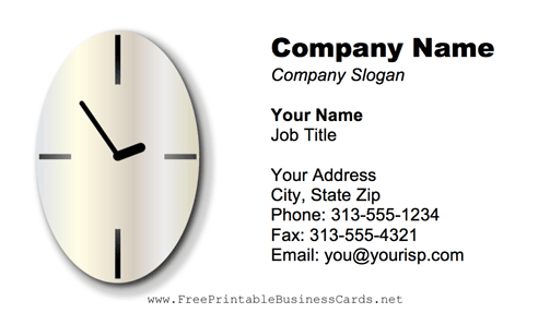 Clock business card