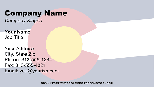 Flag of Colorado business card