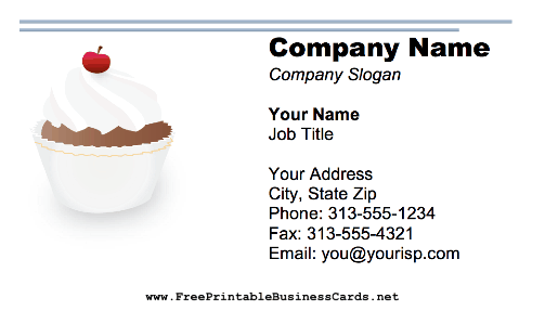 Cupcake with Cherry business card