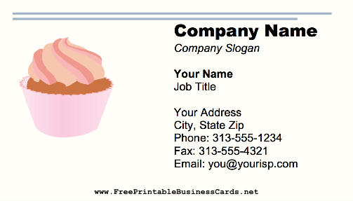 Cupcakes business card