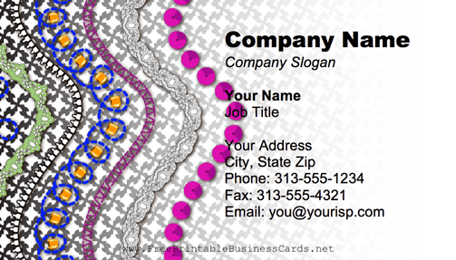 Decorations business card