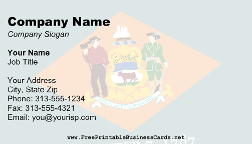 Flag of Delaware business card