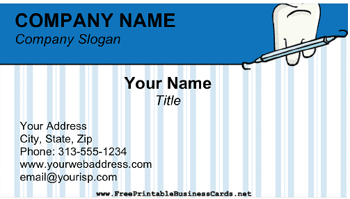 Dental business card