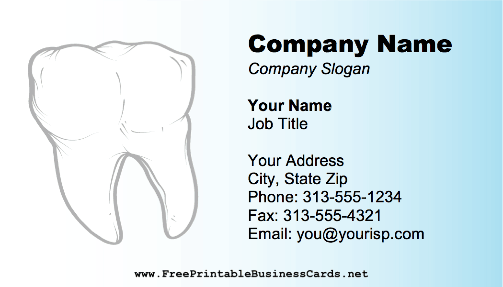 Dental Tooth business card