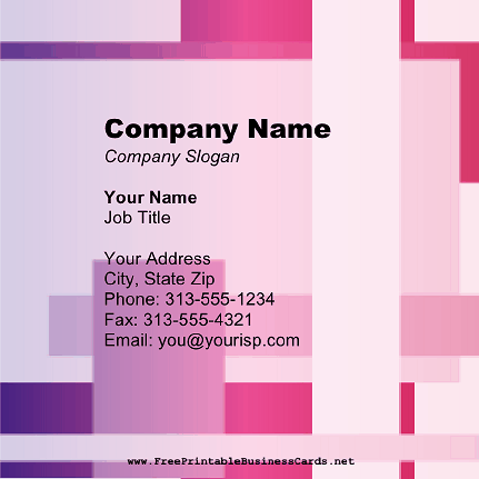 Pink Blocks Square business card