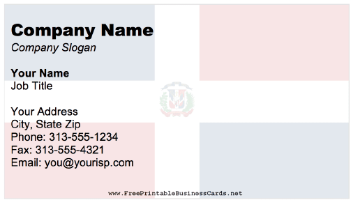 Dominican Republic business card