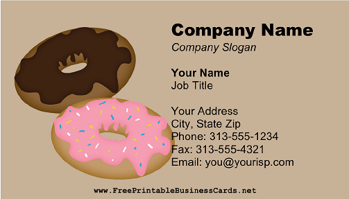 Donuts Tan business card