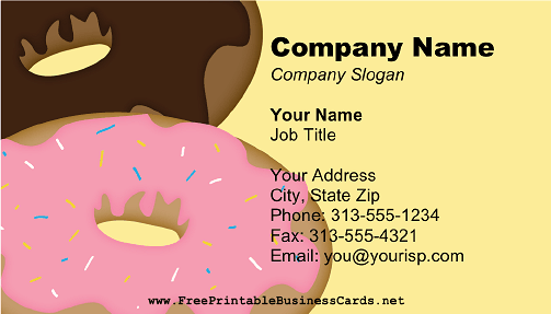 Large Donuts Yellow business card