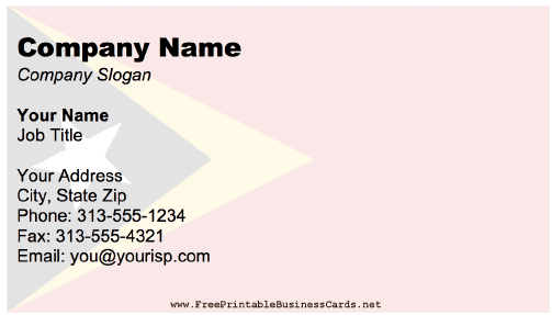 East Timor business card