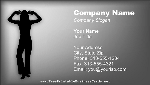 Dancer Silhouette Gray business card