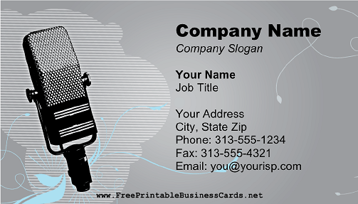 Microphone Gray business card