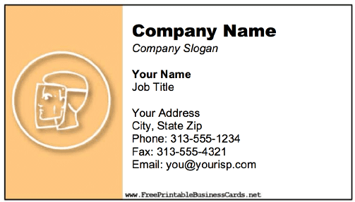 Face Shield Business Card business card