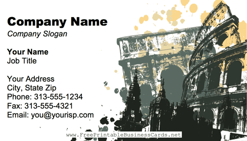 Famous Building Yellow business card