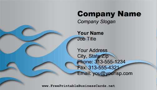 Blue Flames business card