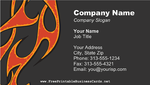 Red Flames business card