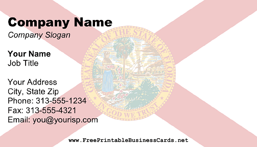 Florida Flag business card