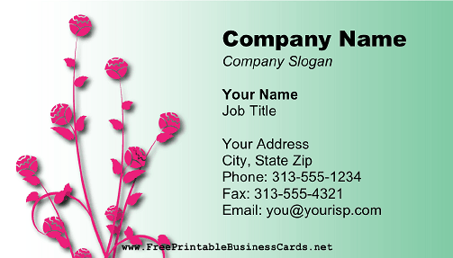 Pink Flowers business card