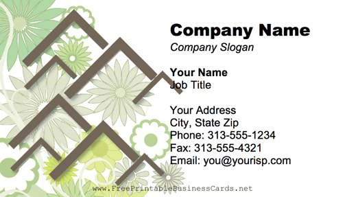 Flower Background Green business card