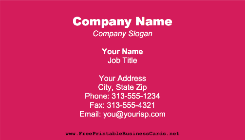 Dark Fuchsia business card