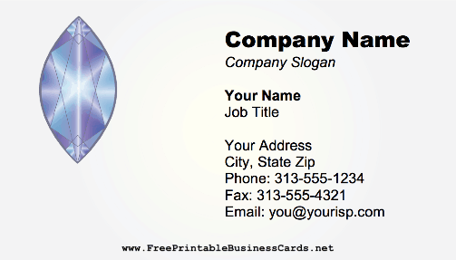 Marquise Cut Gem business card