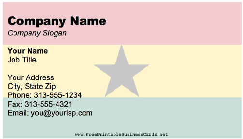 Ghana business card