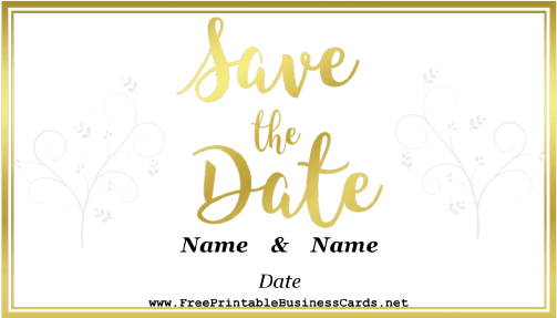 Gold Save The Date Card business card