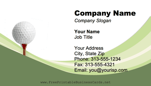 Golf business card