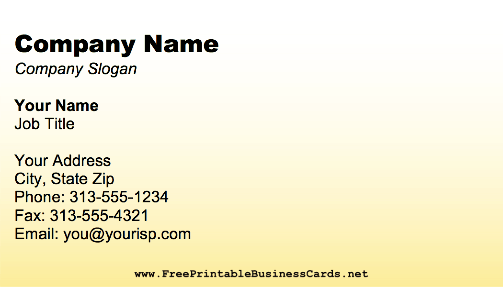 Yellow Gradient business card