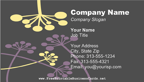 Yellow and Purple Flowers business card