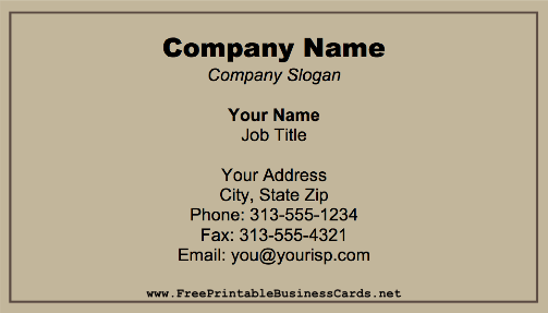 Gray business card