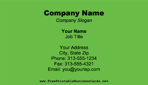 Green business card