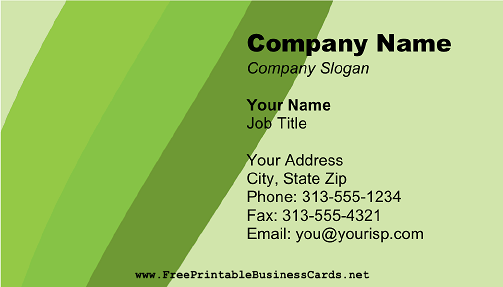 Green Stripes business card