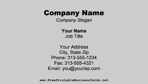 Grey business card