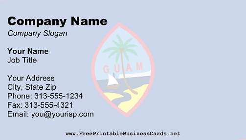 Flag of Guam business card