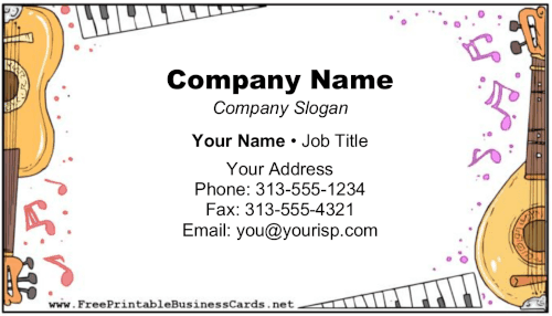 Guitar And Mandolin business card