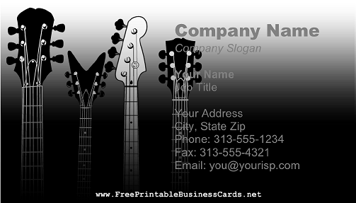 Guitar Necks business card