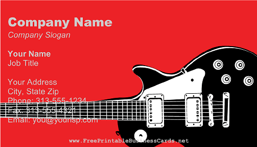 Electric Guitar business card