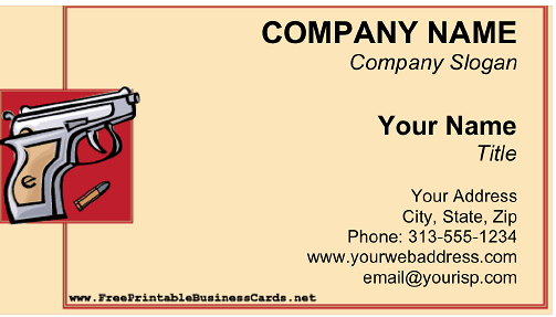 Gun Shop business card