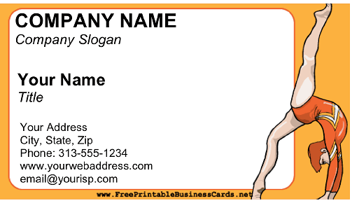 Gymnastics business card