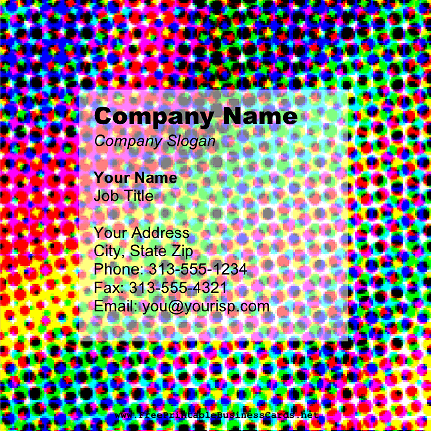 Halftone Rainbow Square business card