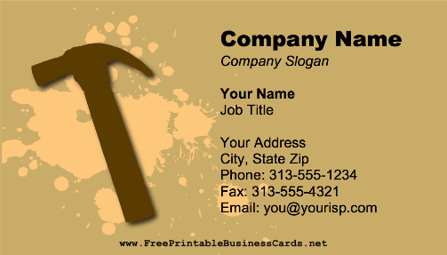 Handyman Hammer business card