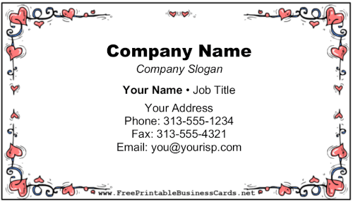 Heart Border business card