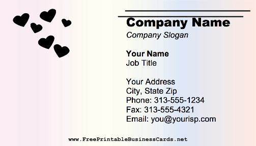 Hearts business card