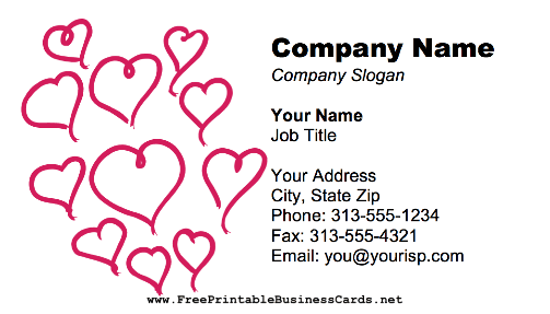 Red Hearts business card