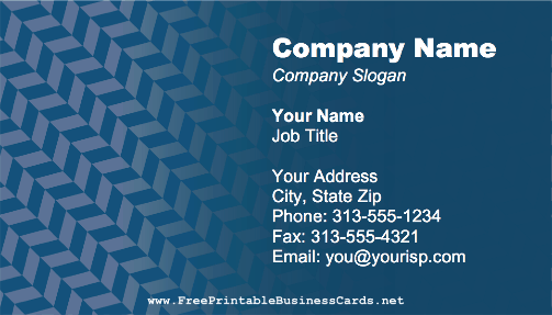 Blue Herringbone business card