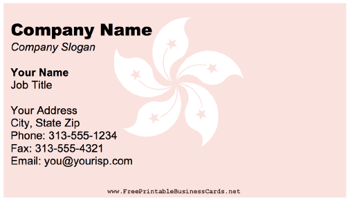 Hong Kong business card