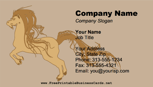 Stylized Horse business card