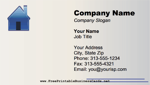 Blue House business card