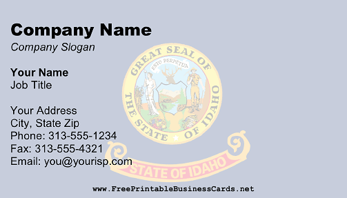 Flag of Idaho business card